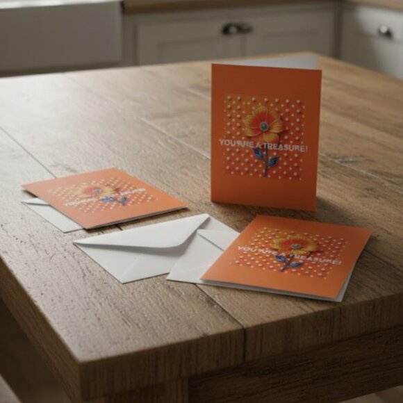 Note Card - You Are a Treasure Orange and White (Blank Inside) - Picture 1 of 2